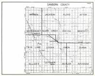 Sanborn County, Warren, Jackson, Floyd, Afton, Woonsocket, Silver Creek, Oneida, Benedict, South Dakota State Atlas 1930c